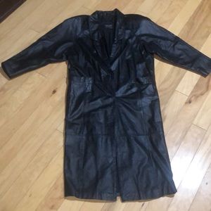 Vintage pelle New York Milano trench leather coat